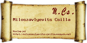 Miloszavlyevits Csilla névjegykártya