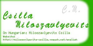 csilla miloszavlyevits business card